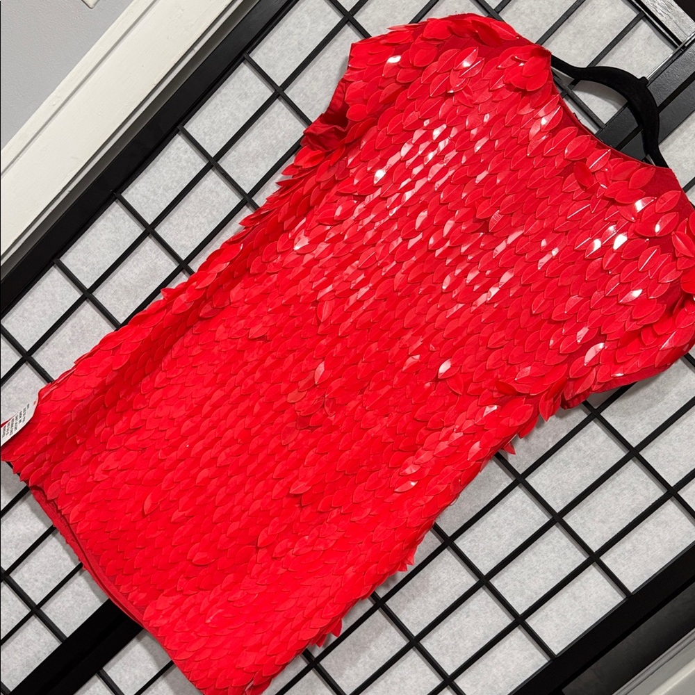 ✨❤️‍🔥ASOS DESIGN Feather Embellished Mini Dress – Red | Size 10 ✨ - Picture 12 of 13
